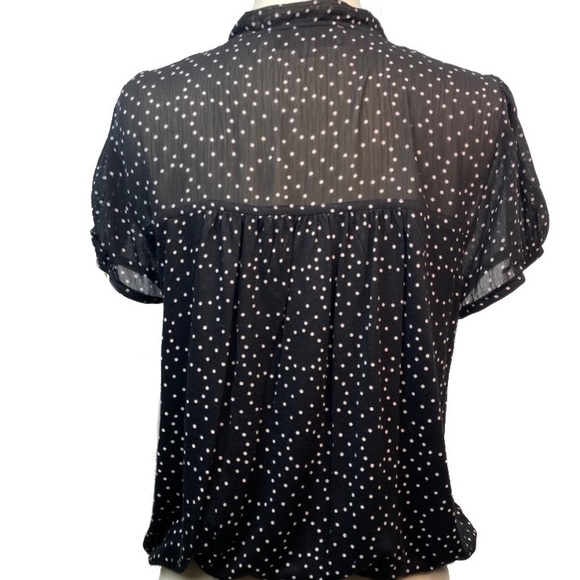 Ann Taylor the LOFT circular polka dot top - Picture 3 of 9